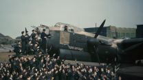 Celebrations at Waddington to mark Lancaster R5868 (S-Sugar) reaching 100 missions while serving with 467 Squadron in May 1944 (Picture: IWM).