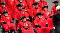 	Chelsea Pensioners during the Remembrance Sunday service at the Cenotaph in London (Picture: PA)