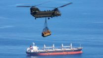 Chinook CH47 Helicopter and aircrew from 27 Squadron deliver radar components to Rock of Gibraltar 10032022 CREDIT RAF MOD.jpg