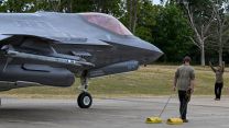 Combat Archer F-35A Lightning II marshalled RAF Lakenheath  CREDIT DVIDS