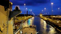 Crew onboard HMS Spey as the ship transits from the Atlantic Ocean entrance of the Panama Canal, heading to the Indo-Pacific region, providing a 5-year ongoing presence alongside HMS Tamar 031021 CREDIT MOD.jpg