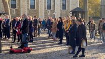 Crowds gathered for 2 minute silence was held at the Tower of London for Remembrance day 11112021 Credit BFBS.jpeg