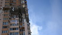 Damage to a building is seen after a rocket strike on an apartment building in Kyiv, Ukraine on Feb. 26, 2022 CREDIT Justin YauSipa USA ALAMY.jpg_.jpg
