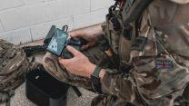 A Royal Marine from 43 Commando Fleet Protection Group operates new technology on Exercise Serpent Rock in Gibraltar (Picture: Royal Navy).