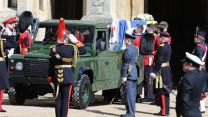 The coffin with a Bearer Party formed by The Queen’s Company, 1st Battalion Grenadier Guards (Picture MOD).