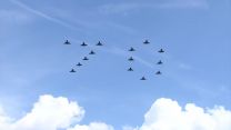 Eurofighter Typhoons in the 70 formation for the Platinum Jubilee flypast.