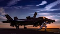 F-35B Lightning jet on HMS Queen Elizabeth’s flight deck during her Westlant 19 deployment by Kyle Heller 02102020 CREDIT ROYAL NAVY