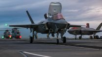 F35 jet is launched from the flight deck of HMS Prince of Wales 22022024 CREDIT MOD