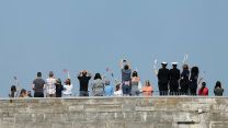 Families watch HMS Spey and HMS Tamar leave HMNB Portsmouth to be forward deployed in the Indo-Pacific Region