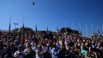 Family and friends celebrate junior soldiers passing out at AFC Harrogate.