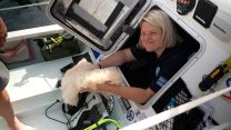 Final preperations seat pad Gemma from team Raring to row 10122022 CREDIT BFBS.jpg