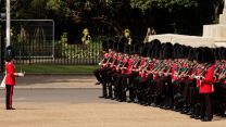 Guardsmen take part in Trooping the Colour (Picture: MOD Crown Copyright).