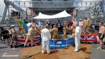 HMS Albion performs a crossing the line ceremony on the flight deck 07062008 Credit MOD Crown Copyright.jpg