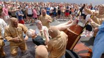 HMS Albion performs navy traditional crossing the line ceremony on the flight deck 07062008 Credit MOD Crown.jpg