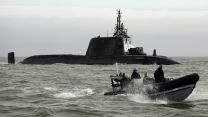 HMS Anson leaving BAE Systems Barrow in Furness fifth Astute-Class attack submarine begins sea trials 5 190223 CREDIT MOD