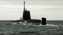 HMS Anson leaving BAE Systems Barrow in Furness fifth Astute-Class attack submarine begins sea trials 6 190223 CREDIT MOD