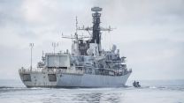 HMS Argyll at sea during the tests