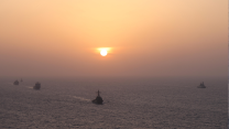 HMS Diamond escorts Littoral Response Group south through the Red Sea (Picture: Chris Sellars Royal Navy)