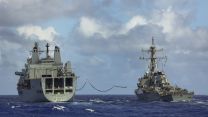 HMS Kent conducted replenishment at sea (RAS) with RFA Fort Victoria whilst on ops in the Indo-Pacific region 20210818 Credit MOD Crown Copyright.jpg