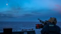 HMS Prince of Wales Gunnery Department carries out a gunnery exercise at sea 23022024 CREDIT MOD