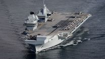 HMS Prince of Wales assembled for the start of Exercise Joint Warrior 24022024 CREDIT MOD