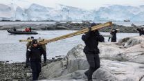 HMS Protector restocking UK Antarctic Heritage Trust at Port Lockroy near nesting Gentoo penguins 25012022 CREDIT HMS Protector Twitter.jpeg