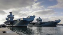 HMS Queen Elizabeth and HMS Prince of Wales, come together in their home port of Portsmouth for the first time Ben Corbett won Best Maritime Image 02102020 CREDIT ROYAL NAVY