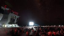 HMS Queen Elizabeth crew enjoyed a film night under the stars in September (Picture: HMS QE Twitter). HMS Queen Elizabeth crew enjoyed a film night under the stars in September 06092021 Credit HMS QE Twitter.jpeg