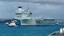HMS Queen Elizabeth heads for the USA ahead of European operations 07092022 CREDIT BFBS.JPG