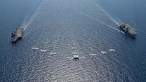 HMS Queen Elizabeth and CSG21 met up with French carrier FS Charles de Gaulle for training in the west Mediterranean in June (Picture: Royal Navy). HMS Queen Elizabeth met up with French carrier FS Charles de Gaulle for training in West Mediterranean 04062021 Credit Navy.jpg