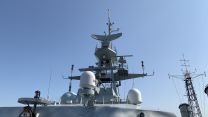 HMS Tamar satellite dish 140920 CREDIT BFBS