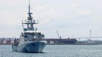 HMS Tamar transiting from the Atlantic Ocean entrance of the Panama Canal as the ship heads on a 5-year ongoing presence in the Indo-Pacific region with HMS Spey 021021 CREDIT MOD.jpg