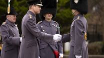 	HRH Prince of Wales presents members of the Welsh Guards with handmade leeks at St. David’s Day parade in Windsor 