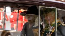 His Royal Majesty Prince Charles leaving the Opening of State Parliment today with Camilla The Duchess of Cornwall 