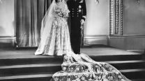 The newly-married couple in 1947 shortly after their wedding ceremony (Picture: PA Images/Alamy Stock Photo). The newly-married couple in 1947 shortly after their wedding ceremony (Picture: PA Images/Alamy Stock Photo).