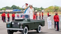 Duke and Duchess of Cambridge in Kingston, Jamaica, at commissioning parade for Caribbean Military Academy's Officer Training Programme