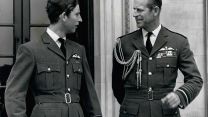 Prince Charles, on the day he received his wings at RAF College Cranwell, with Prince Philip, both in uniform, in August 1971 (Picture: Keystone Pictures USA, ZUMAPRESS, Keystone Press, Alamy Stock Photo).