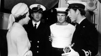 IMAGE ID G54W3N Queen Elizabeth II visiting HMS Norfolk being shown around by King Charles III, the ship he was serving on board 300672 CREDIT PA Images, Alamy Stock Photo EXP 14112023.jpg