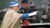 Her Majesty fired an SA 80 rifle during her trip to Bisley (Picture: PA Images/Alamy Stock Photo). Her Majesty fired an SA 80 rifle during her trip to Bisley (Picture: PA Images/Alamy Stock Photo).