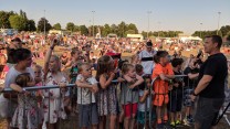 CSE Host Barry Castagnola works the audience at RAF Marham's Friends & Families Day Concert 2018