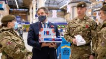 Jeremy Quin MP (centre) helping with London Poppy Day at Charing Cross Station 04112021 Credit MOD.jpg