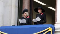 Kate Middleton stands with Queen Consort Camilla at Remembrance Sunday Service at the Cenotaph for Remembrance Sunday 13112022 CREDIT MOD Crown Copyright.jpg
