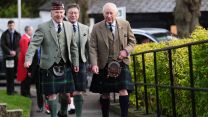 King Charles III arrives for a visit to the Gordon Highlanders Museum, in Aberdeen, to view recent renovations CREDIT PA Wire.jpg