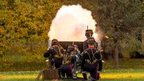 The salute was fired at midday on Monday