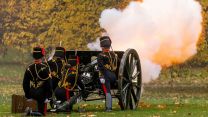 The King’s Troop Royal Horse Artillery fired its first public gun salute in 20 months – marking Prince Charles' 73rd birthday in November (Picture: MOD). King’s Troop Royal Horse Artillery firing a 41 Gun Salute to mark the birthday of Prince Charles in Green Park, London 151121 CREDIT MOD.jpg