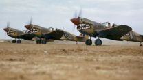 Kittyhawk Mk IIIs of 112 Squadron preparing to take off at a desert airstrip in Tunisia, April 1943 (Picture: IWM).