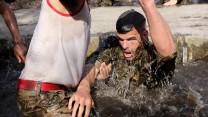 England Footballers Endure Royal Marines Boot Camp 