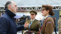 Leo Docherty meets serving personnel and veterans selling poppies on behalf of the Royal British Legion 04112021 Credit MOD.jpg
