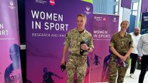 Major General James Sales and representatives of Army Sport tours the sports facilities at Loughborough University after singing a new partnership agreement which will benefit elite sporting soldiers and students alike