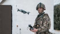 A member of 43 Commando Fleet Protection Group operates a drone as part of Ex Serpent Rock in Gibraltar (Picture: Royal Navy).